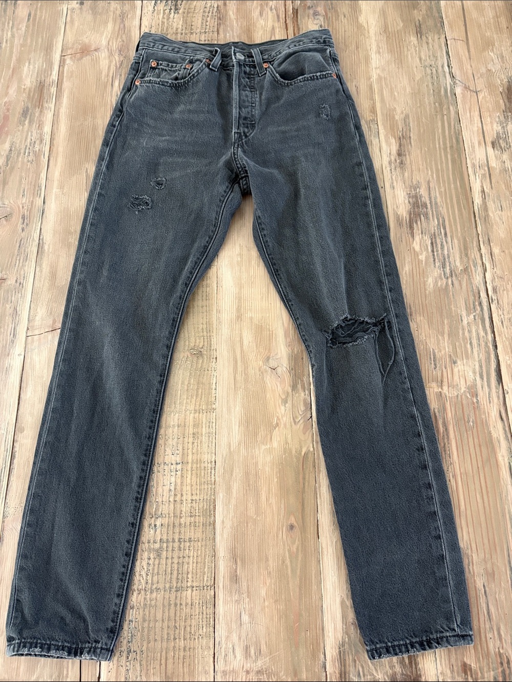 Levi's Black Skinny Distressed Jeans